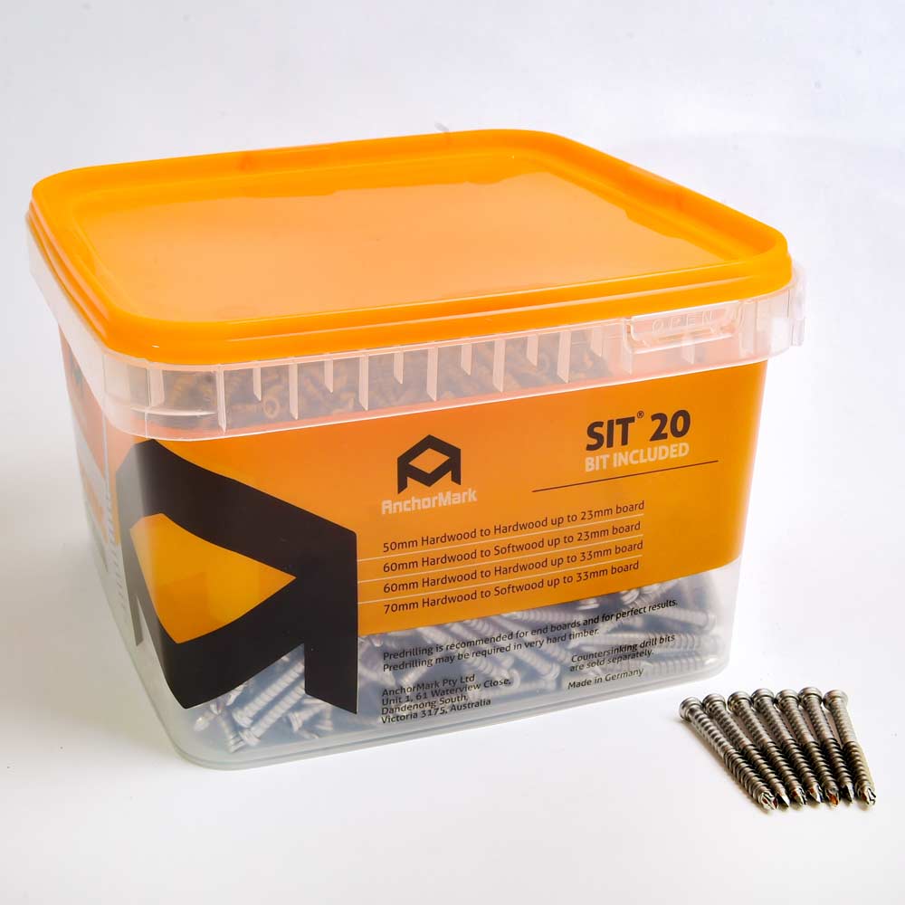 AnchorMark S2-TTT (Timber to Timber) Decking Screws - 304 Stainless Steel (Various Sizes)