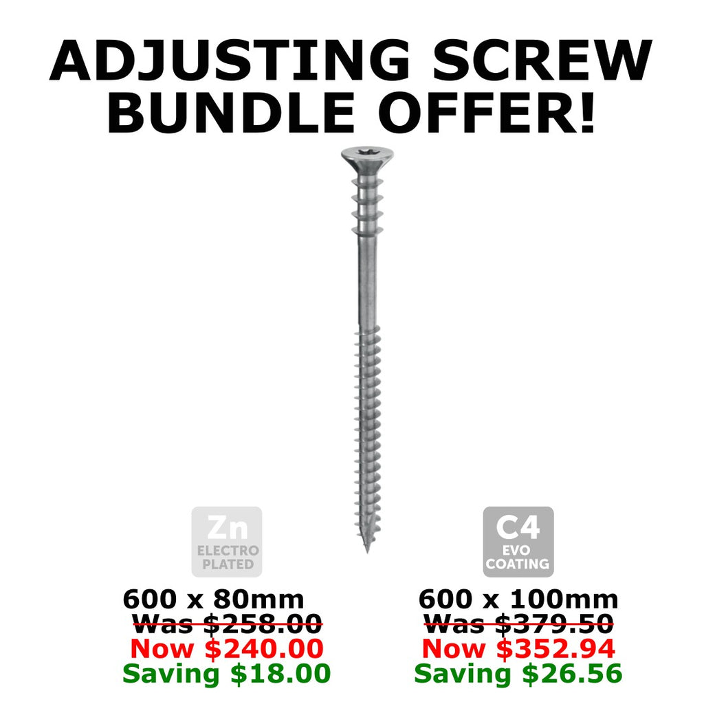 DRS Adjusting Screws Bundles - Zinc or Evo Coating (600 Screws)