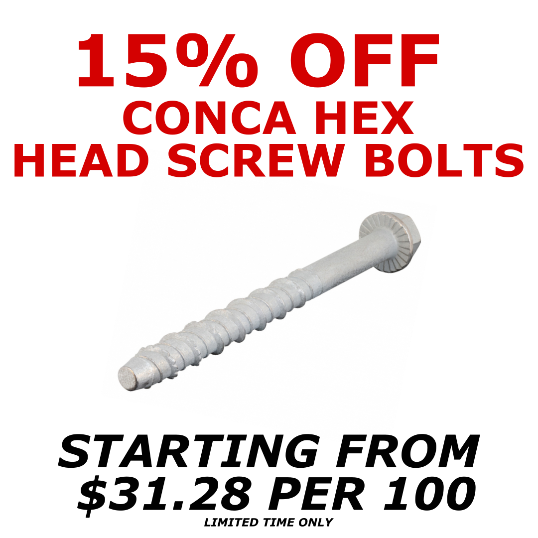 ICCONS Conca Economy Screw Bolt Hex Head - Gal (Various Sizes)