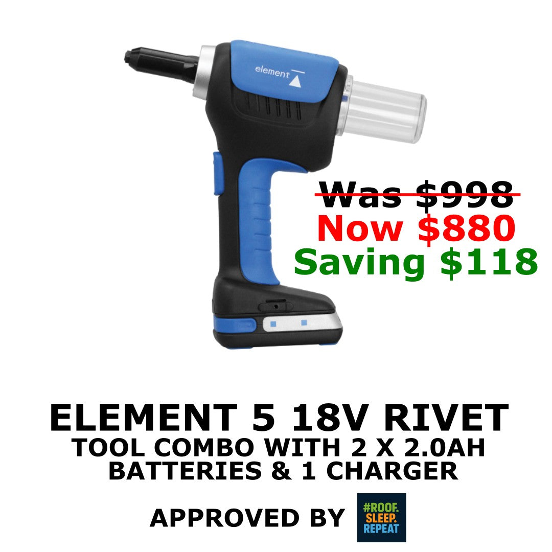 Element 5 18v Rivet Tool Combo with 2 x 2.0Ah Batteries & 1 charger