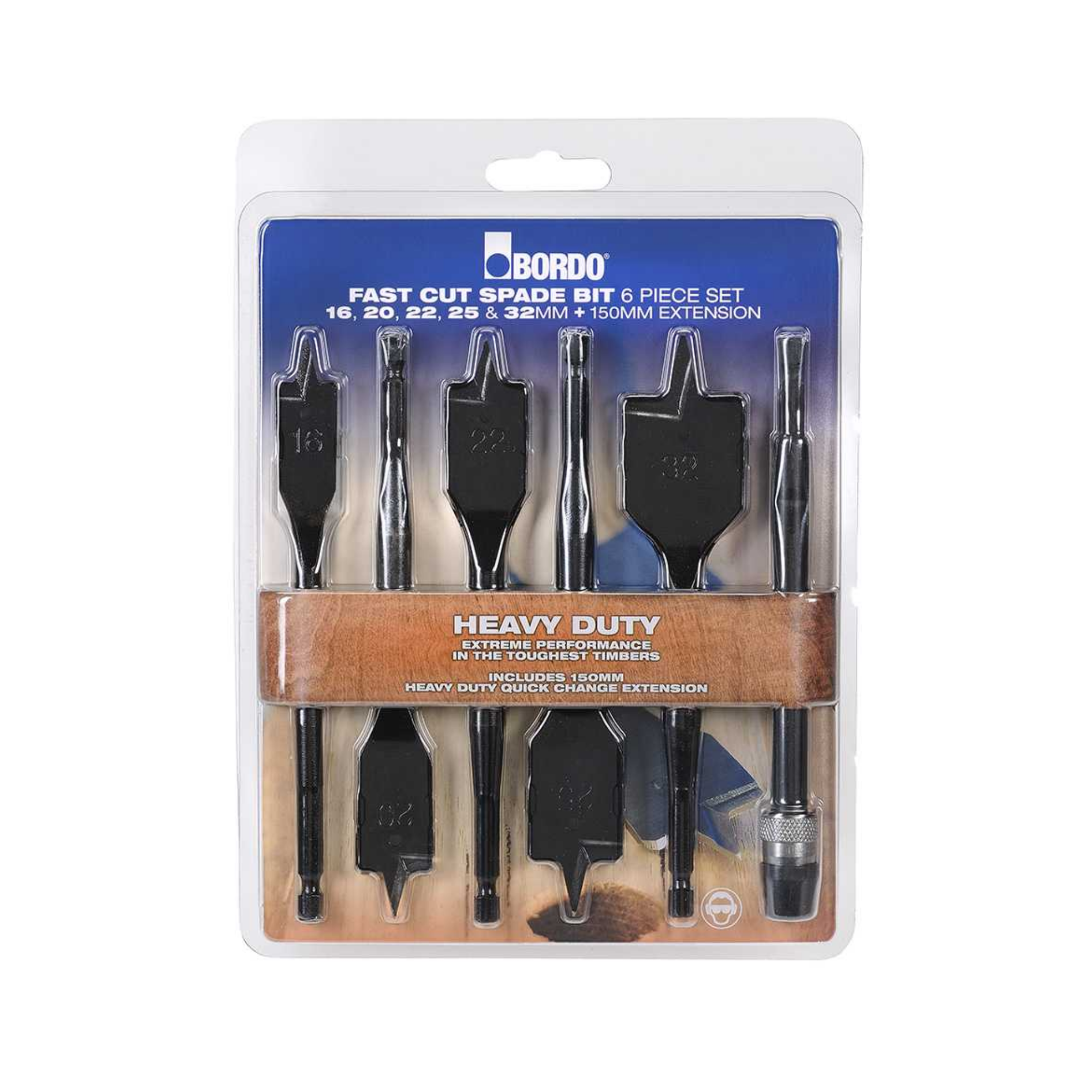 16-32mm 6 Pce Spade Bit Set - Heavy Duty