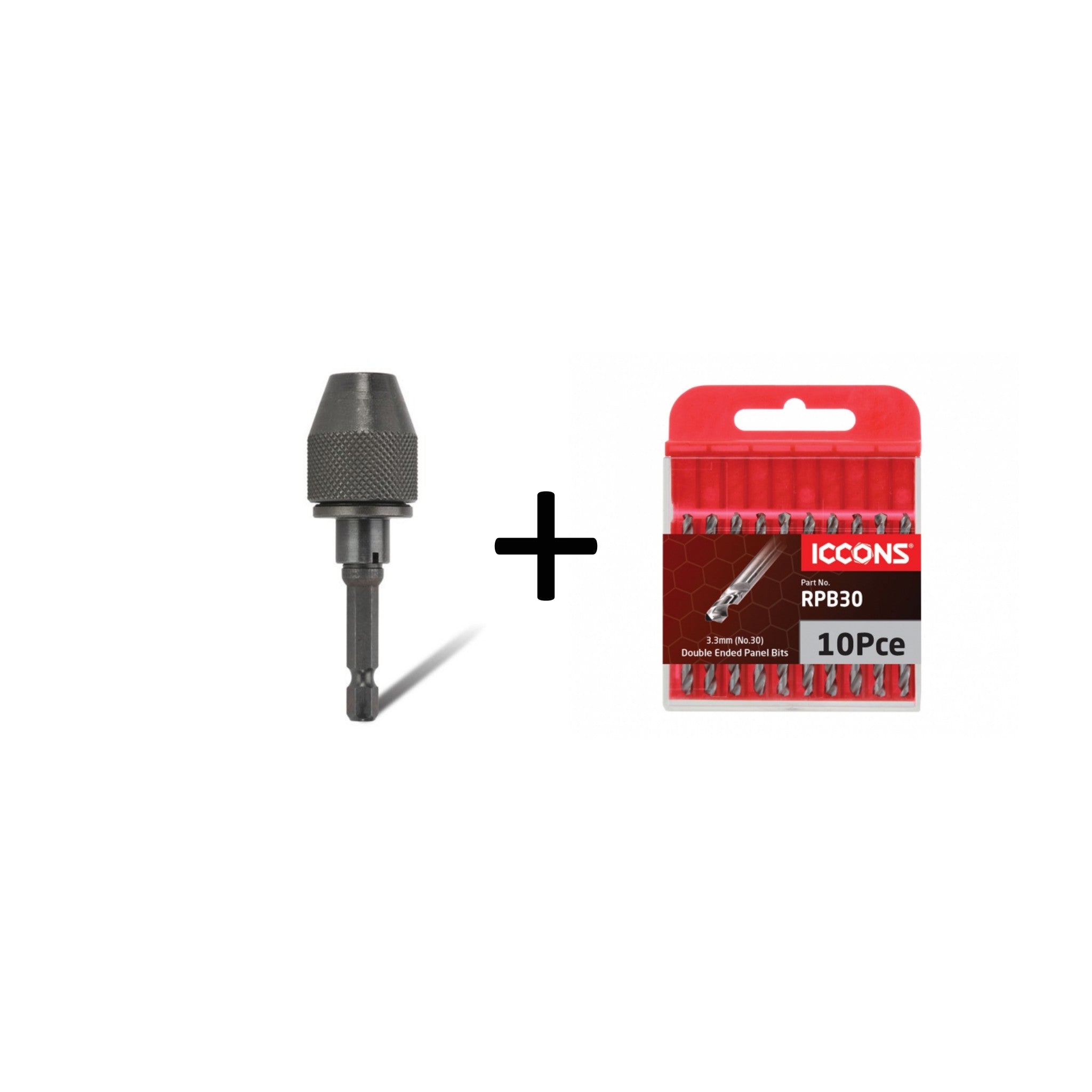 Bordo Drill Chuck + 10 Panel Bit Combo