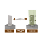 T Blade Post Anchor - Galvanised (Various Sizes)