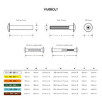 Vuebolt Concealed Thread Bolt - Card Of 2