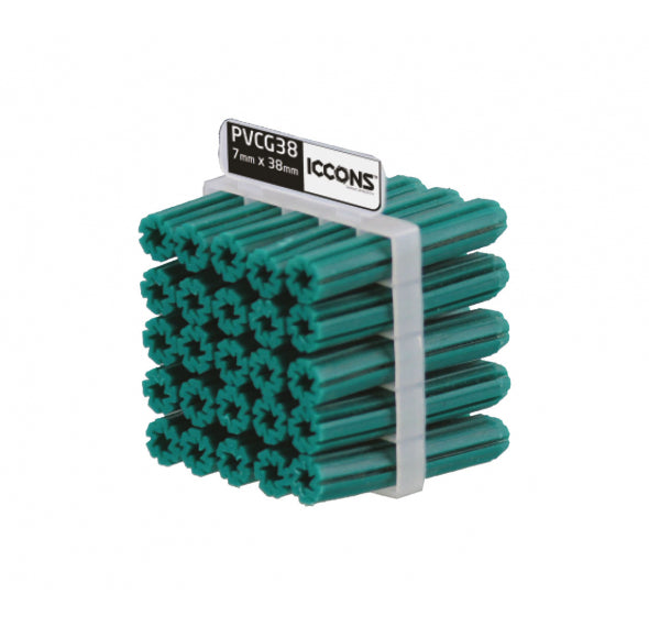 7mm Green PVC Masonry Plugs (Various Sizes)