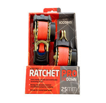 Heavy Duty Retractable Ratchet Tie-Down Straps 25mm x 3m (1 Pair)